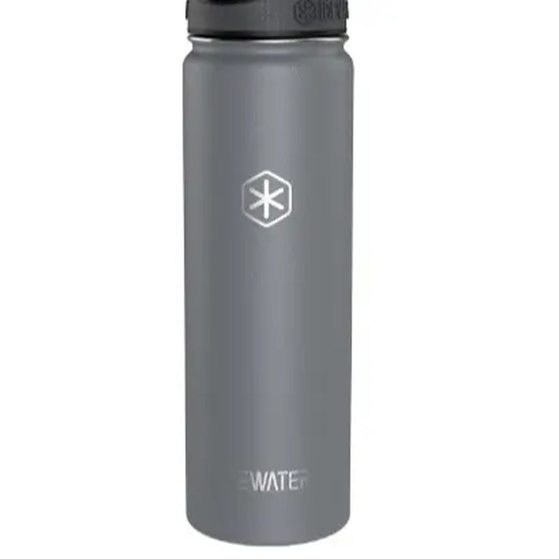 24 Oz, Insulated Water Bottle with Auto Straw Lid and Carry Handle, Leakproof Lockable Lid with Soft Silicone Spout, One-Hand Operation, Vacuum Stainless Steel, Bpa-Free (7 Colors)