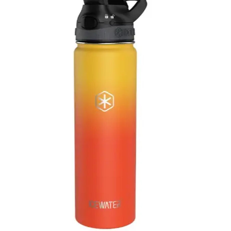 24 Oz, Insulated Water Bottle with Auto Straw Lid and Carry Handle, Leakproof Lockable Lid with Soft Silicone Spout, One-Hand Operation, Vacuum Stainless Steel, Bpa-Free (7 Colors)