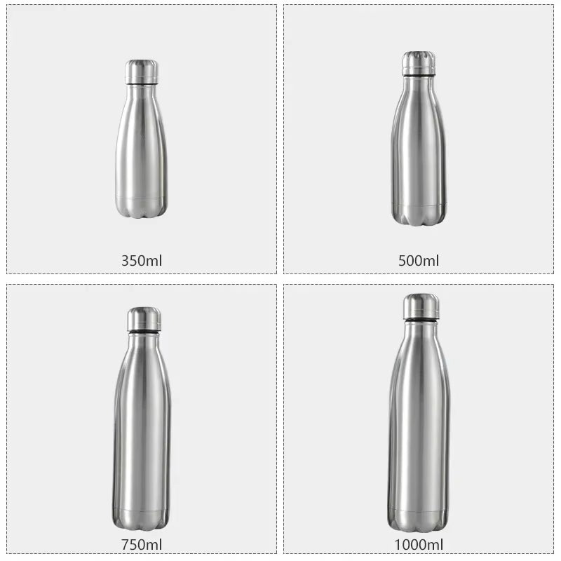 0.75/1 Liter Stainless Steel Canteen Kettle Outdoor Camping Hiking Water Bottle Portable Large Capacity Leakproof Drinking Bottl