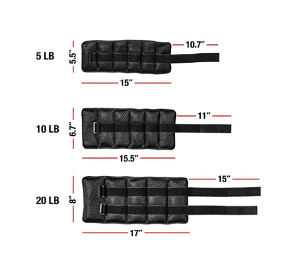 Pureformance 5 Lb Adjustable Wrist/Ankle Weight Set - 2.5 Lb Each Strap for Fitness Toning Endurance & Full-Body Exercise Comfortable Adjustable Design